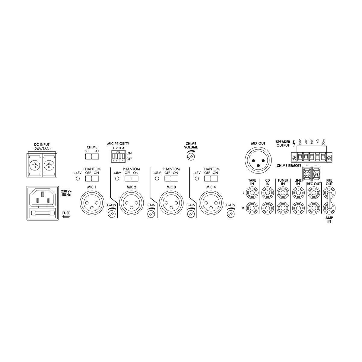 PA-924 | Mono PA mixing amplifier-6515