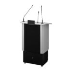 SPEECH-500/GR | Professional lectern with electric height adjustment and integrated wireless amplifier system-0