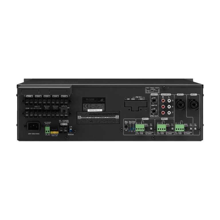 PA-5240 | 5-zone mono PA mixing amplifier, 240 W-5487