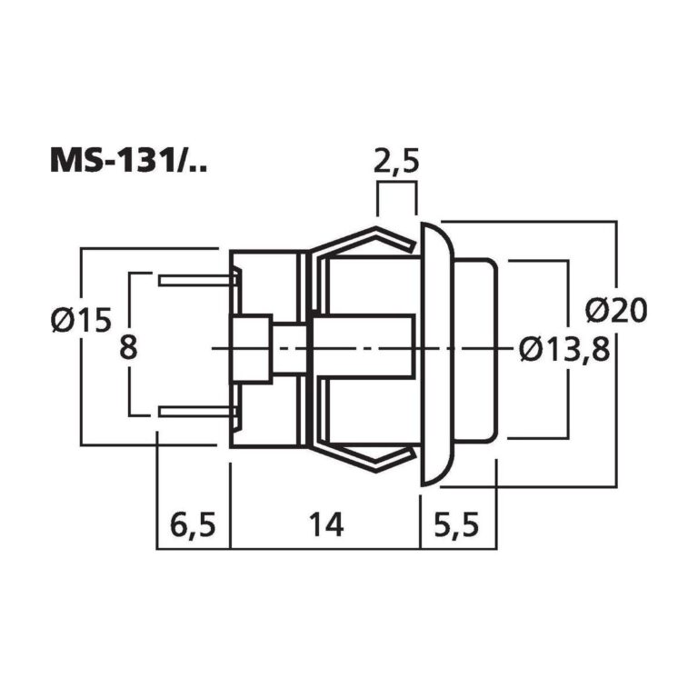 MS-131/RT | Momentové tlačidlo, červené-5240