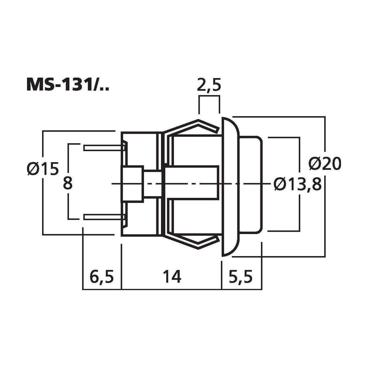 MS-131/SW | Momentové tlačidlo, čierne-5241