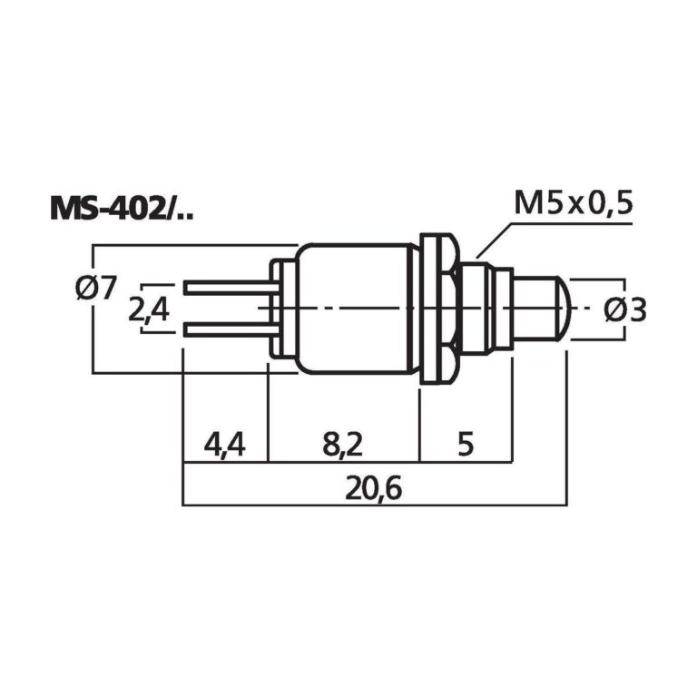 MS-402/RT | Micro momentové tlačidlo, červené-5250