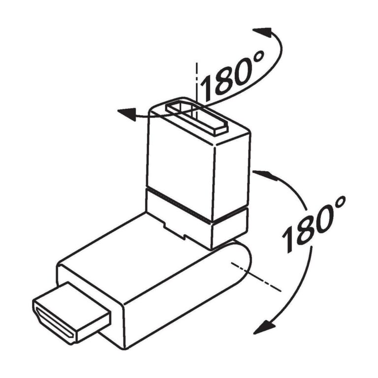HDMA-300W | HDMI™ ohýbateľný adaptér, 2 x 180°-4679