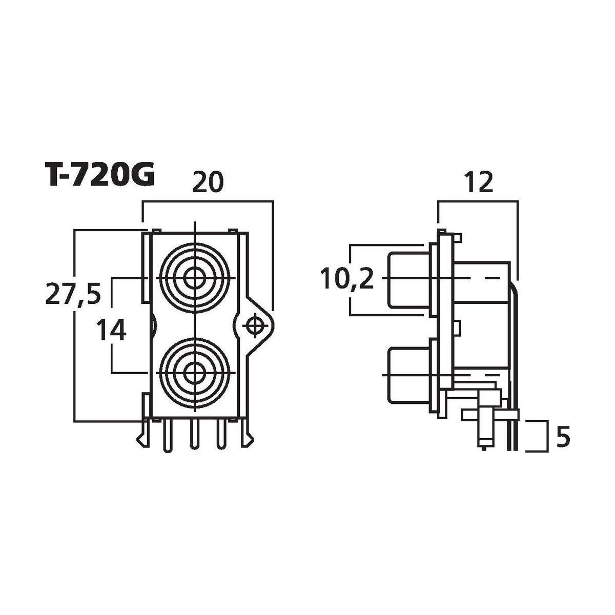 T-720G | RCA panel PCB jacks-6258