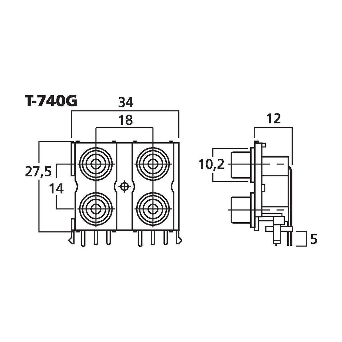T-740G | RCA panel PCB jacks-6263