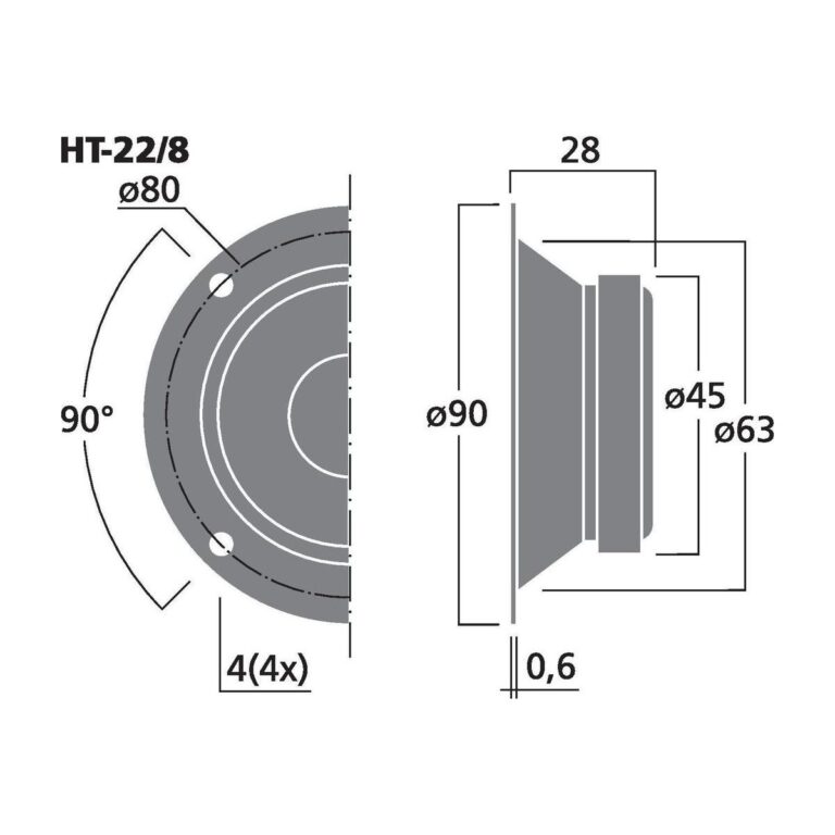 HT-22/8 | Kužeľový výškový reproduktor, 10 W, 8 Ω-4714