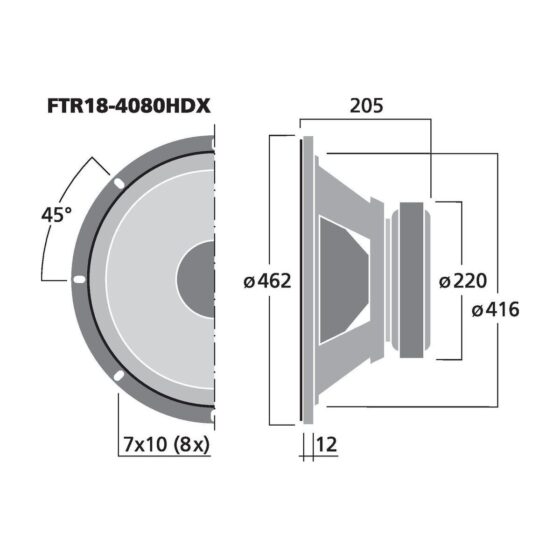 FTR18-4080HDX | Výkonný profesionálny PA subwoofer, 1,000 W, 8 Ω-4653