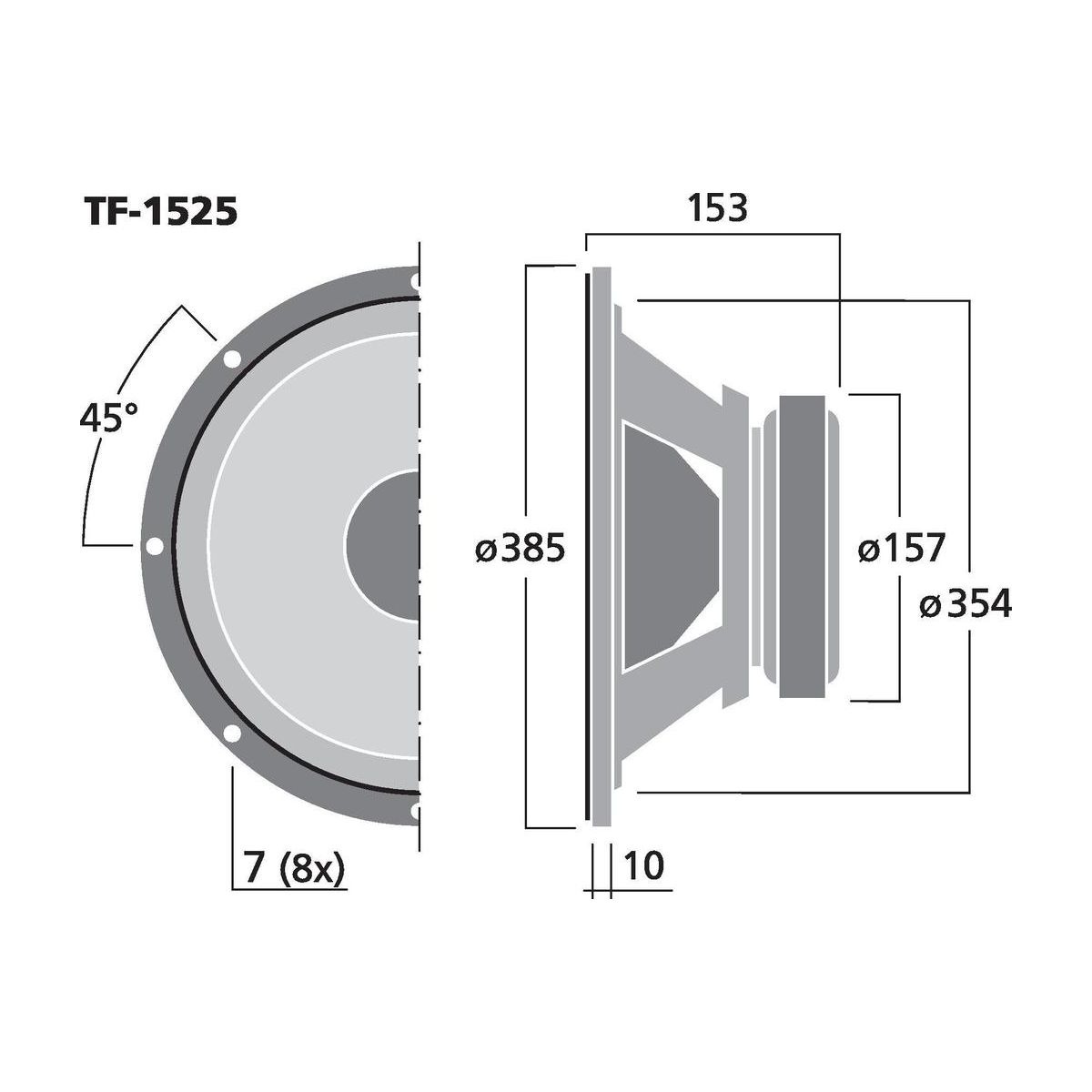 TF-1525 | PA Basový reproduktor, 250 W, 8 Ω-6283