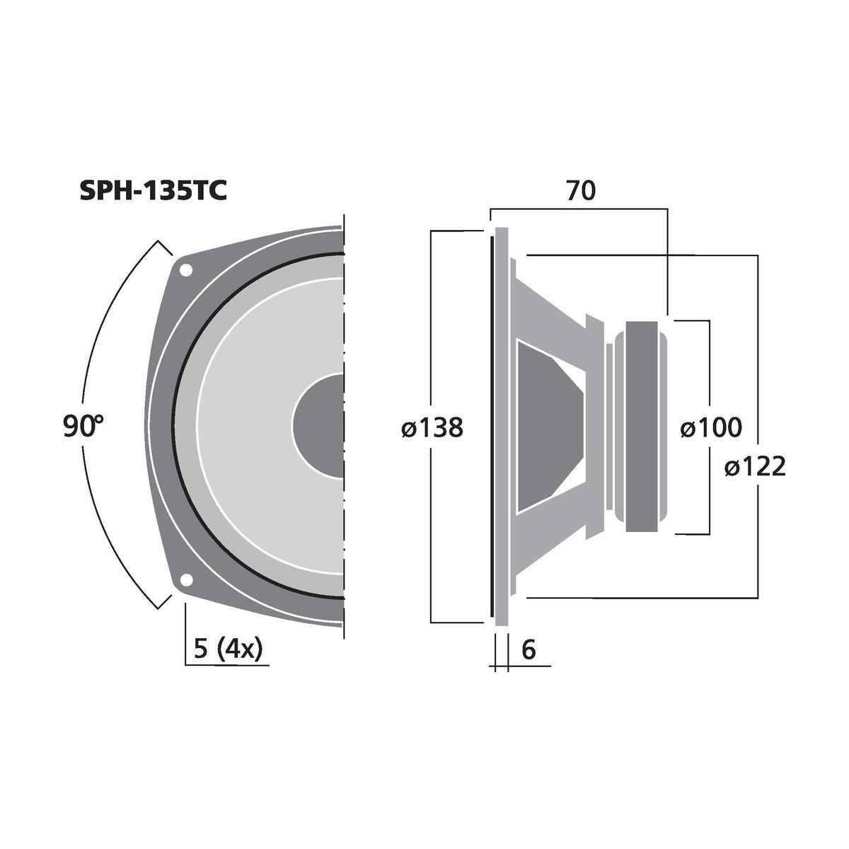 SPH-135TC | Hi-fi bass-midrange speaker, 2 x 30 W, 2 x 8 Ω-6026