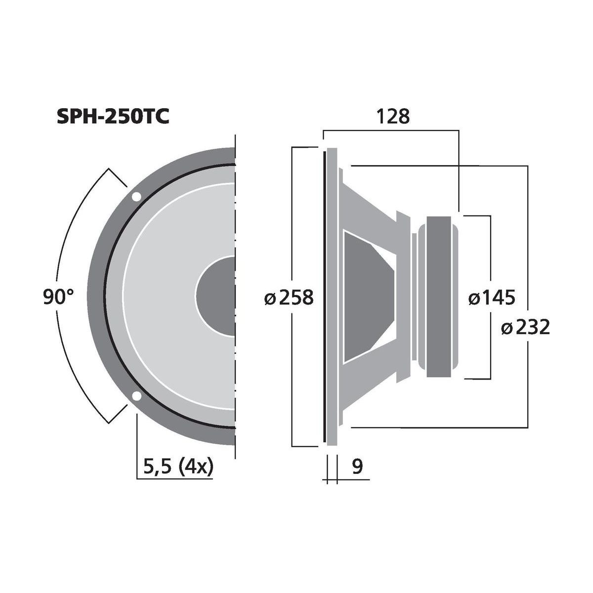 SPH-250TC | Hi-fi Basový reproduktor and subwoofer, 2 x 100 W, 2 x 8 Ω-6067