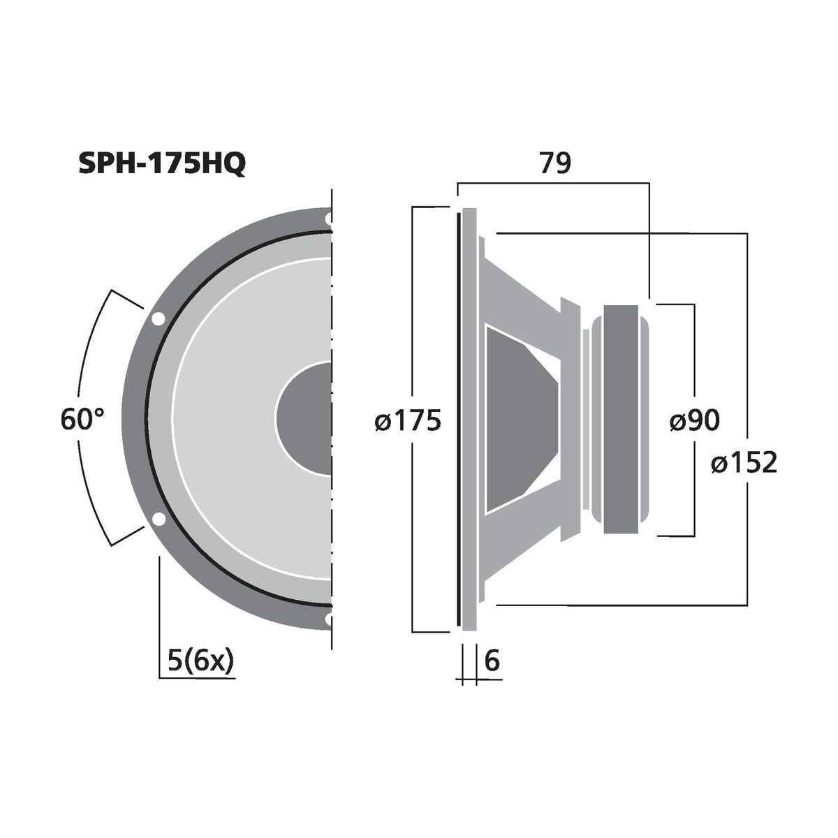 SPH-175HQ | High-quality hi-fi bass-midrange speaker, 70 W, 8 Ω-6044