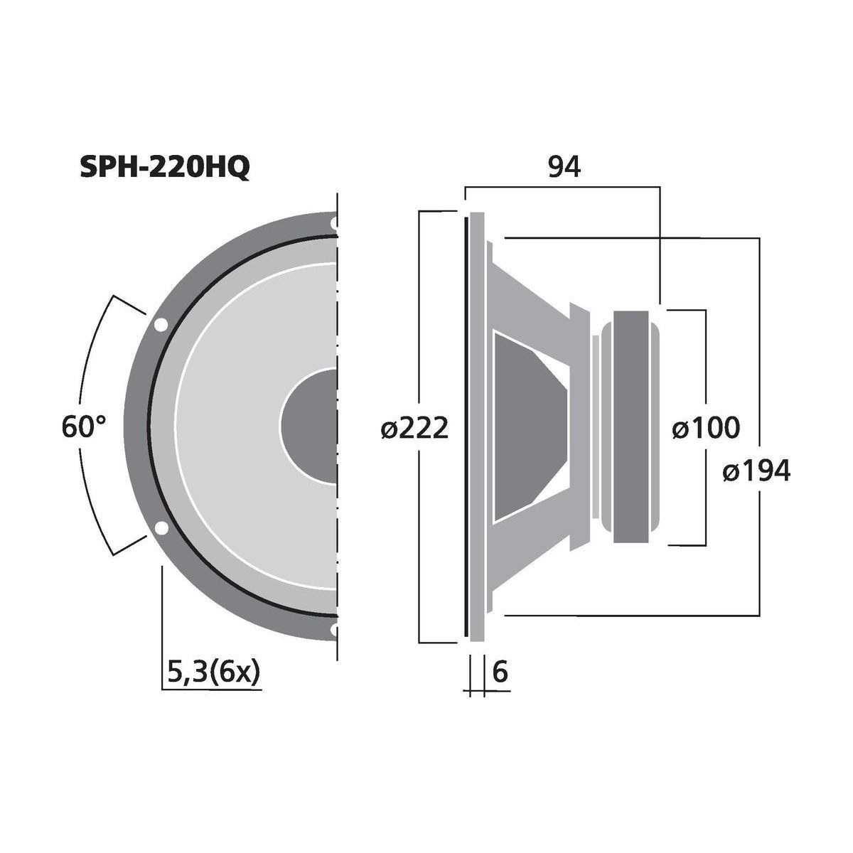 SPH-220HQ | High-quality hi-fi Basový reproduktor, 100 W, 8 Ω-6057