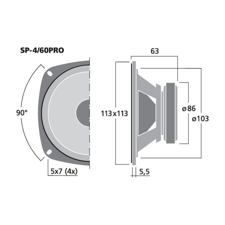 SP-4/60PRO | PA midrange speaker, 30 W, 8 Ω-5872