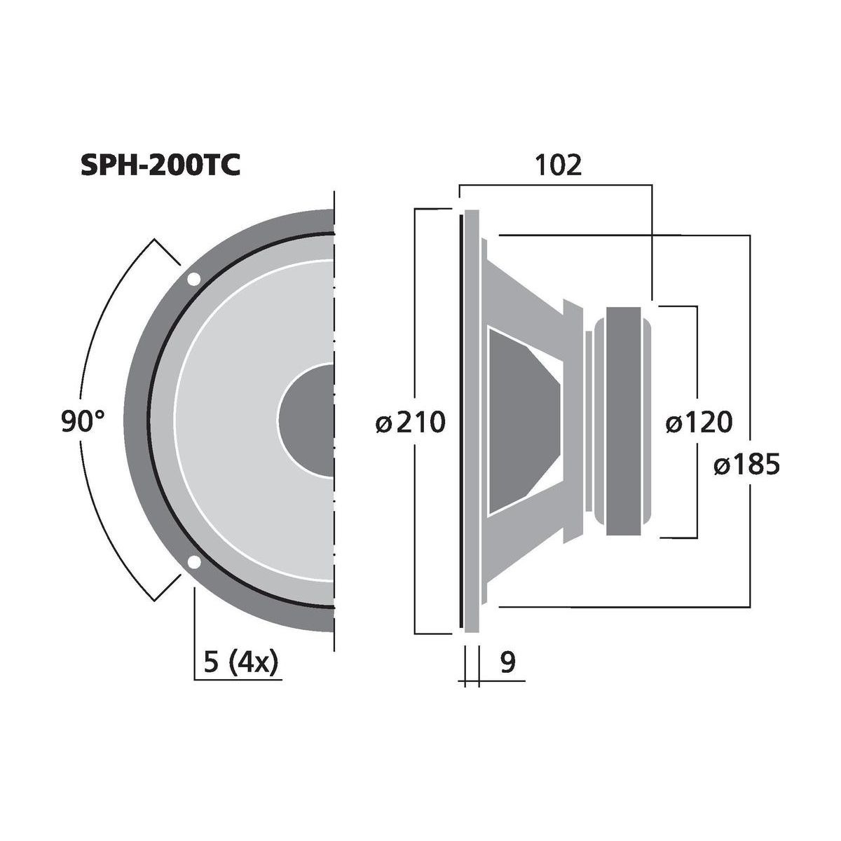 SPH-200TC | Hi-fi Basový reproduktor and subwoofer, 2 x 60 W, 2 x 8 Ω-6054