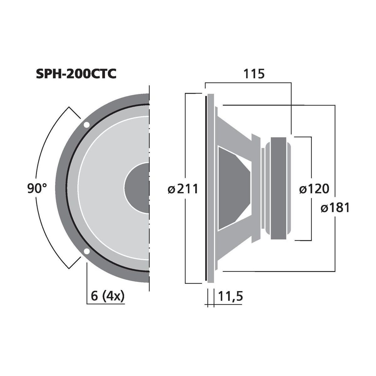 SPH-200CTC | Hi-fi Basový reproduktor and subwoofer, 2 x 60 W, 2 x 8 Ω-6050