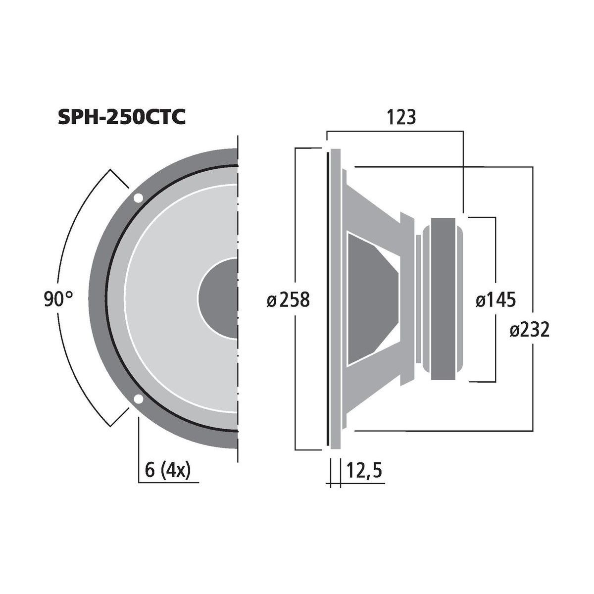 SPH-250CTC | Hi-fi subwoofer, 2 x 100 W, 2 x 8 Ω-6063
