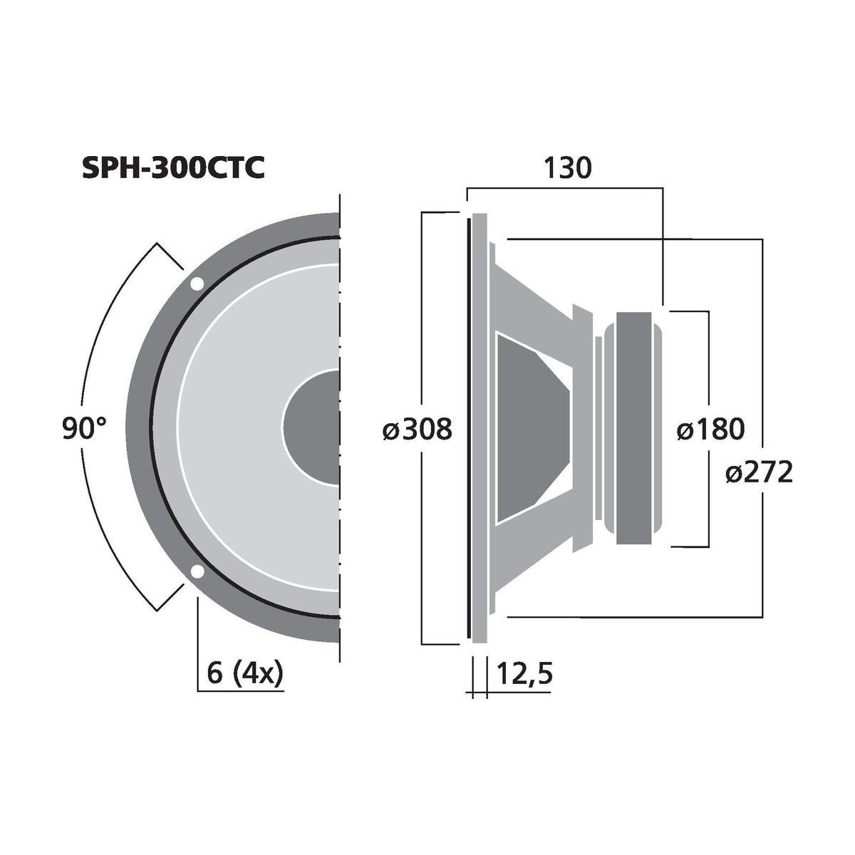 SPH-300CTC | Hi-fi subwoofer, 2 x 150 W, 2 x 8 Ω-6071