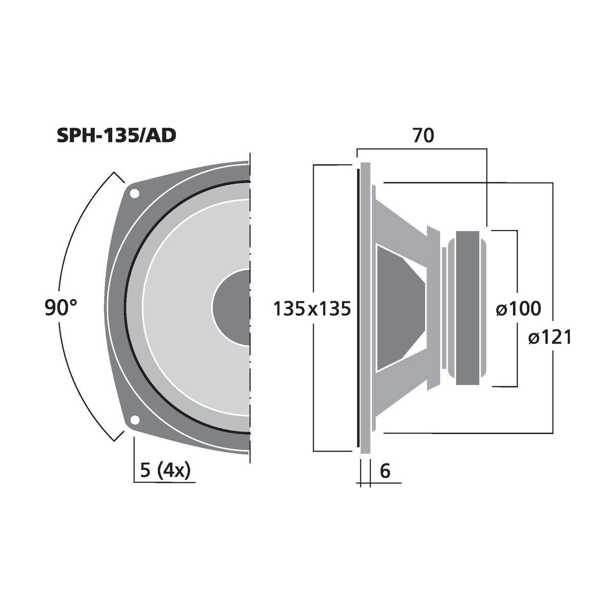SPH-135/AD | Hi-fi bass-midrange speaker, 40 W, 8 Ω-6020