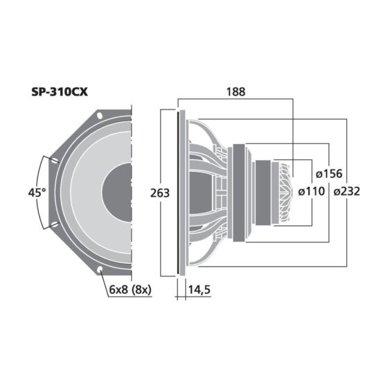 SP-310CX | Professional 2-way coaxial PA speaker-5854