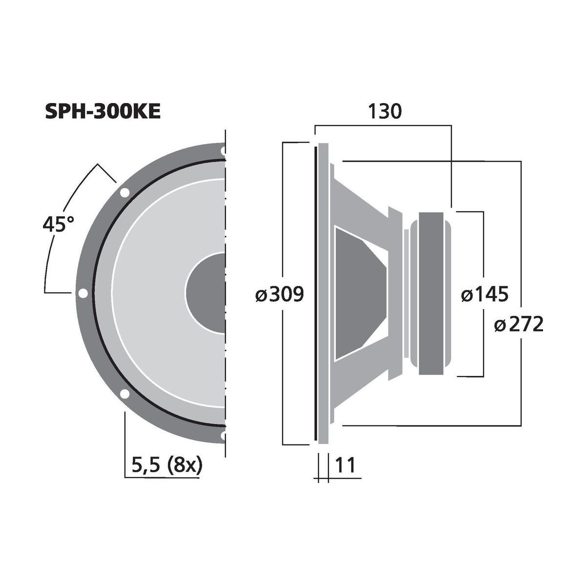 SPH-300KE | Top hi-fi Basový reproduktor, 120 W, 8 Ω-6073