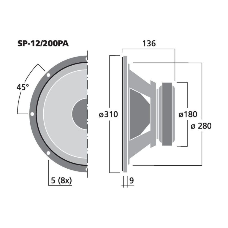 SP-12/200PA | PA bass-midrange speaker, 200 W, 8 Ω-5784