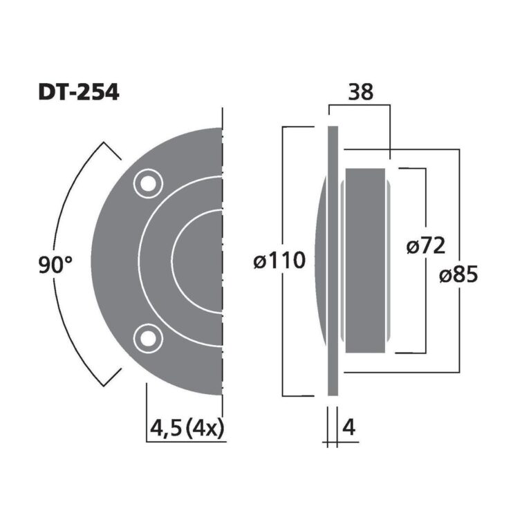 DT-254 | Hi-fi dome výškový reproduktor, 90 W, 8 Ω-4372