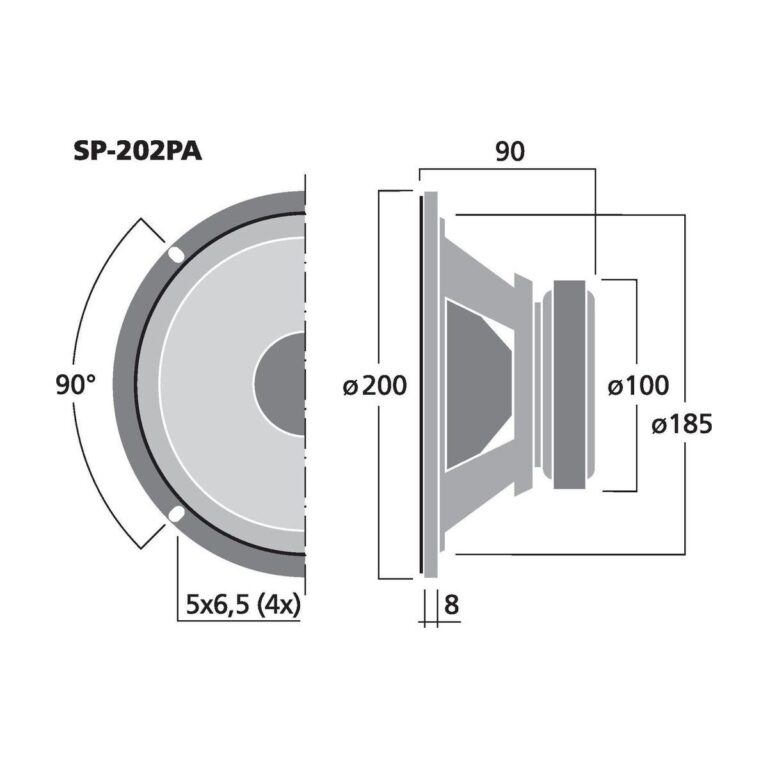 SP-202PA | Universal bass-midrange speaker, 50 W, 8 Ω-5814