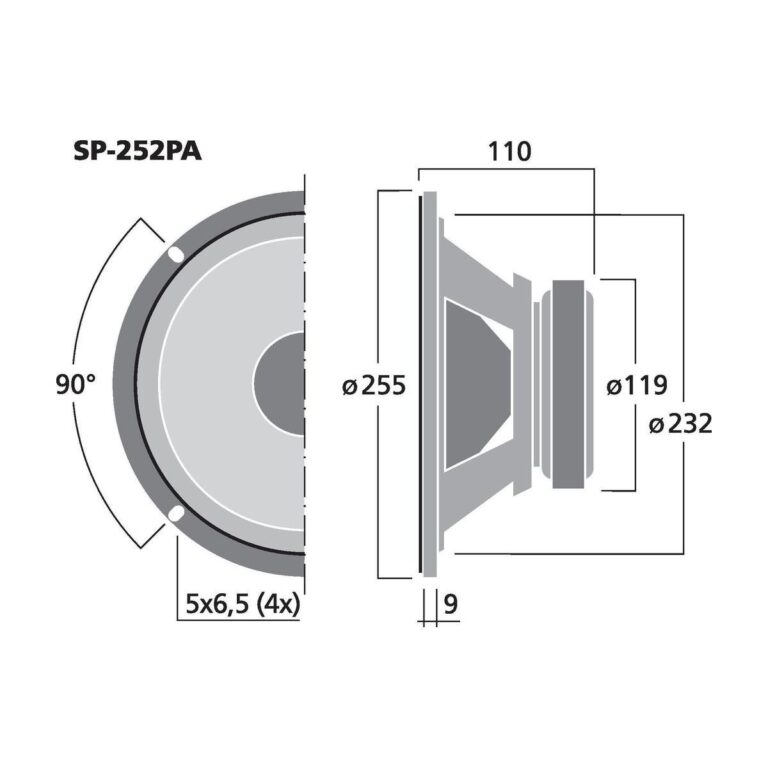 SP-252PA | Universal bass-midrange speaker, 75 W, 8 Ω-5827