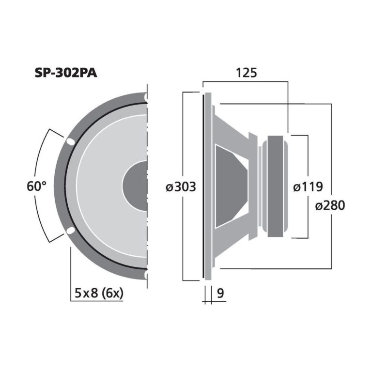 SP-302PA | Universal Basový reproduktor, 100 W, 8 Ω-5847