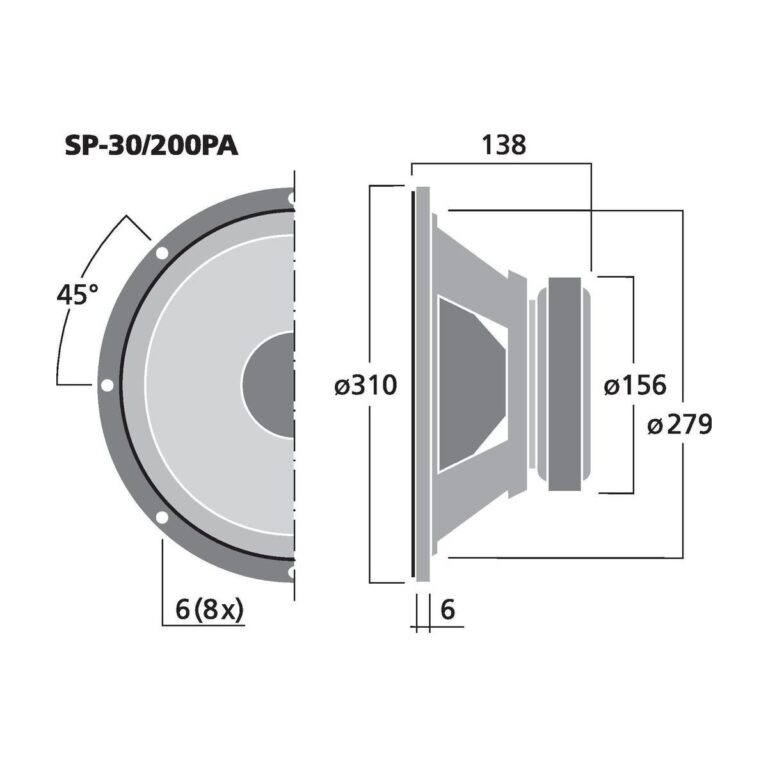 SP-30/200PA | PA bass-midrange speaker, 200 W, 8 Ω-5837