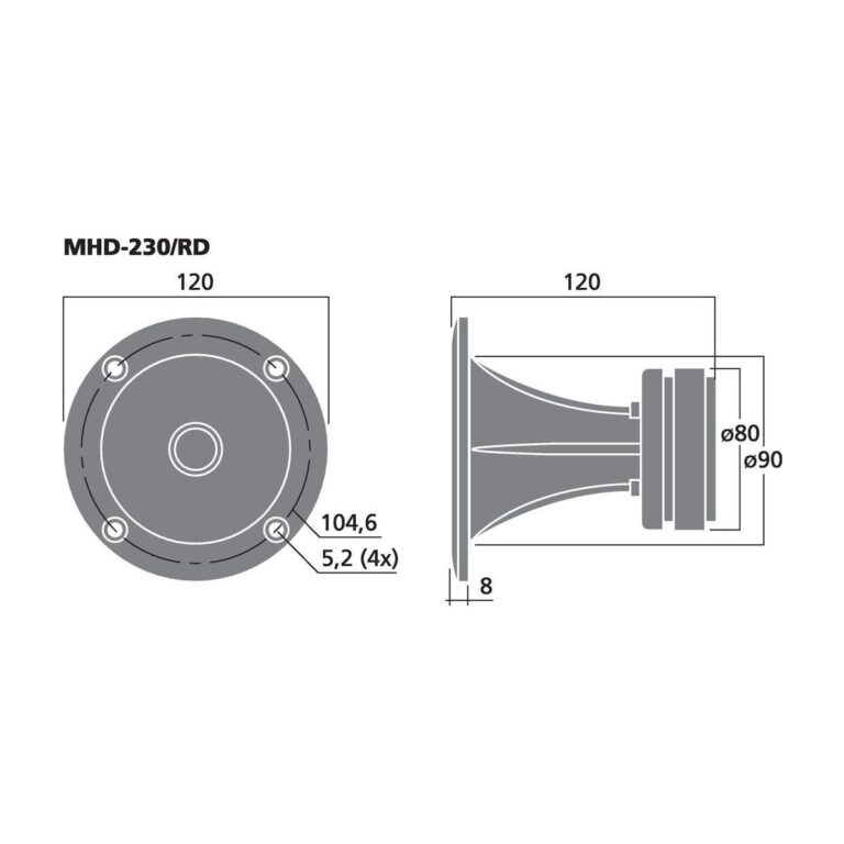 MHD-230/RD | PA horn výškový reproduktor, 40 W, 8 Ω-5099