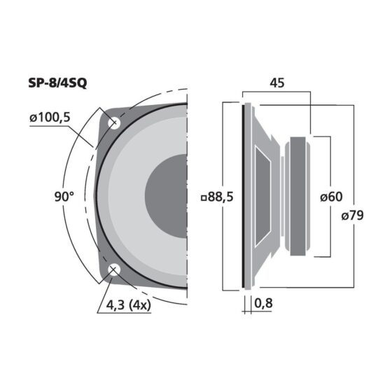 SP-8/4SQ | Universal speaker, 10 W, 4 Ω-5913