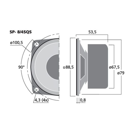 SP-8/4SQS | Universal speaker, 10 W, 4 Ω-5914