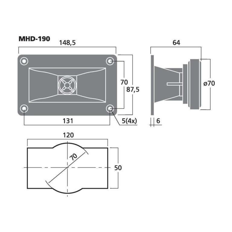 MHD-190 | PA horn výškový reproduktor 25 W, 8 Ω-5095