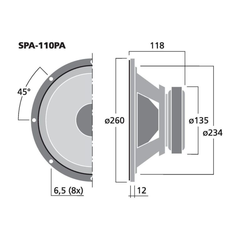 SPA-110PA | PA bass-midrange speaker, 150 W, 8 Ω-5917