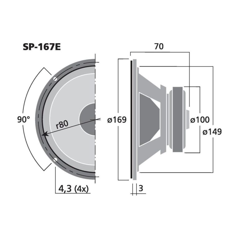 SP-167E | Hi-fi bass-midrange speaker, 35 W, 4 Ω-5802
