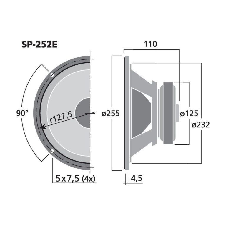 SP-252E | Hi-fi bass-midrange speaker, 75 W, 4 Ω-5825