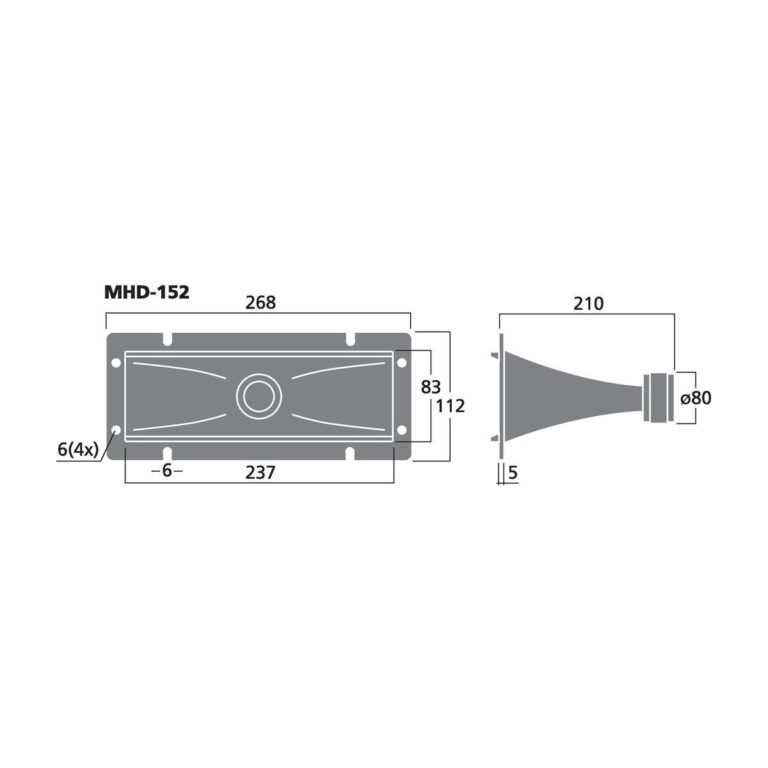 MHD-152 | PA stredovýškový horn reproduktor, 75 W, 8 Ω-5093
