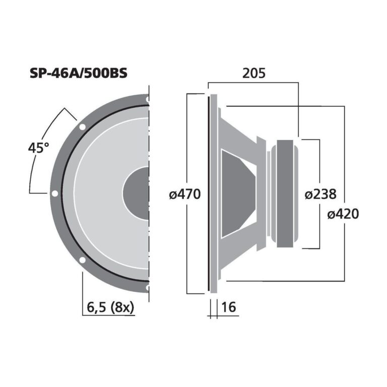 SP-46A/500BS | PA subwoofer, 500 W, 8 Ω-5883