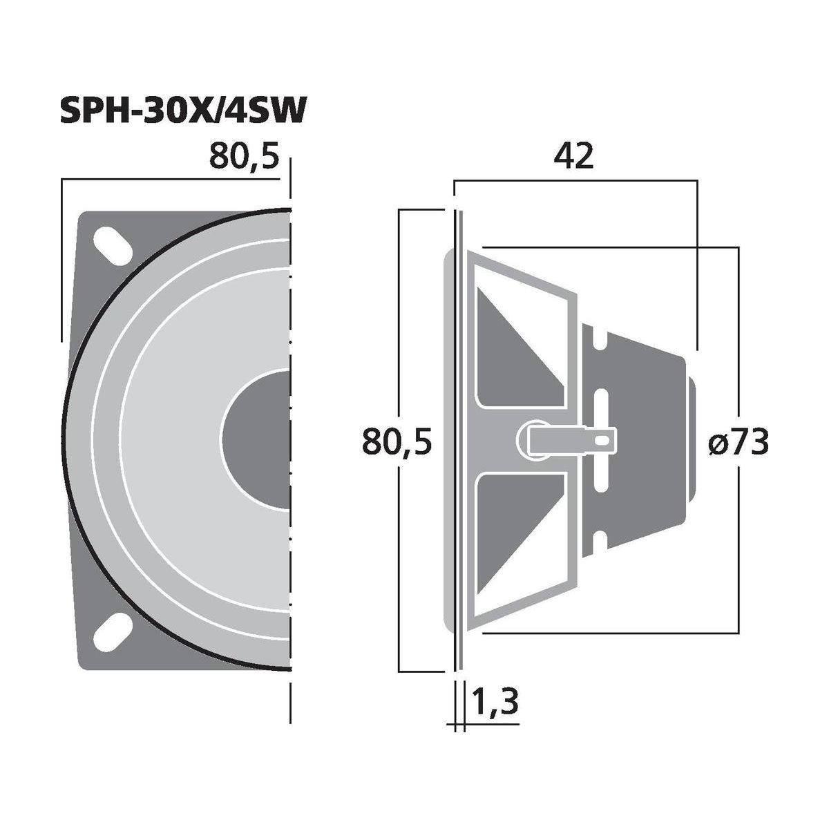 SPH-30X/4SW | Vysokokvalitný hi-fi reproduktor s plným rozsahom, 20 W, 4 Ω, with black Kevlar cone-6078