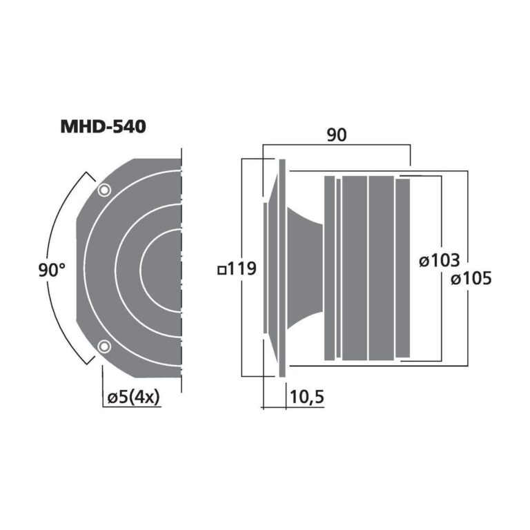 MHD-540 | Profesionálny PA prstencový reproduktor, 50 W, 8 Ω-5105