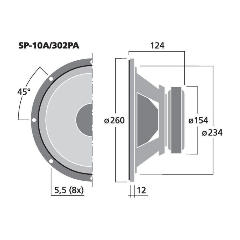 SP-10A/302PA | PA bass-midrange speaker, 300 W, 8 Ω-5780