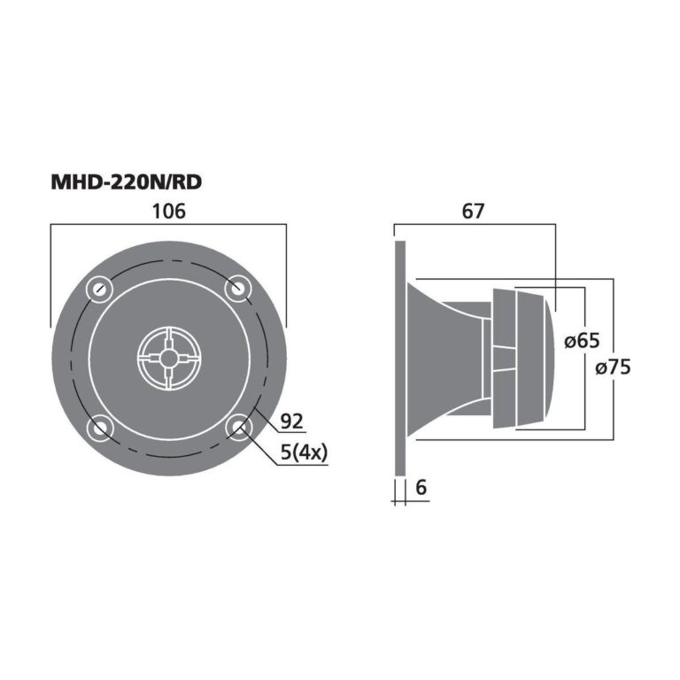 MHD-220N/RD | PA horn výškový reproduktor, 30 W, 8 Ω-5096