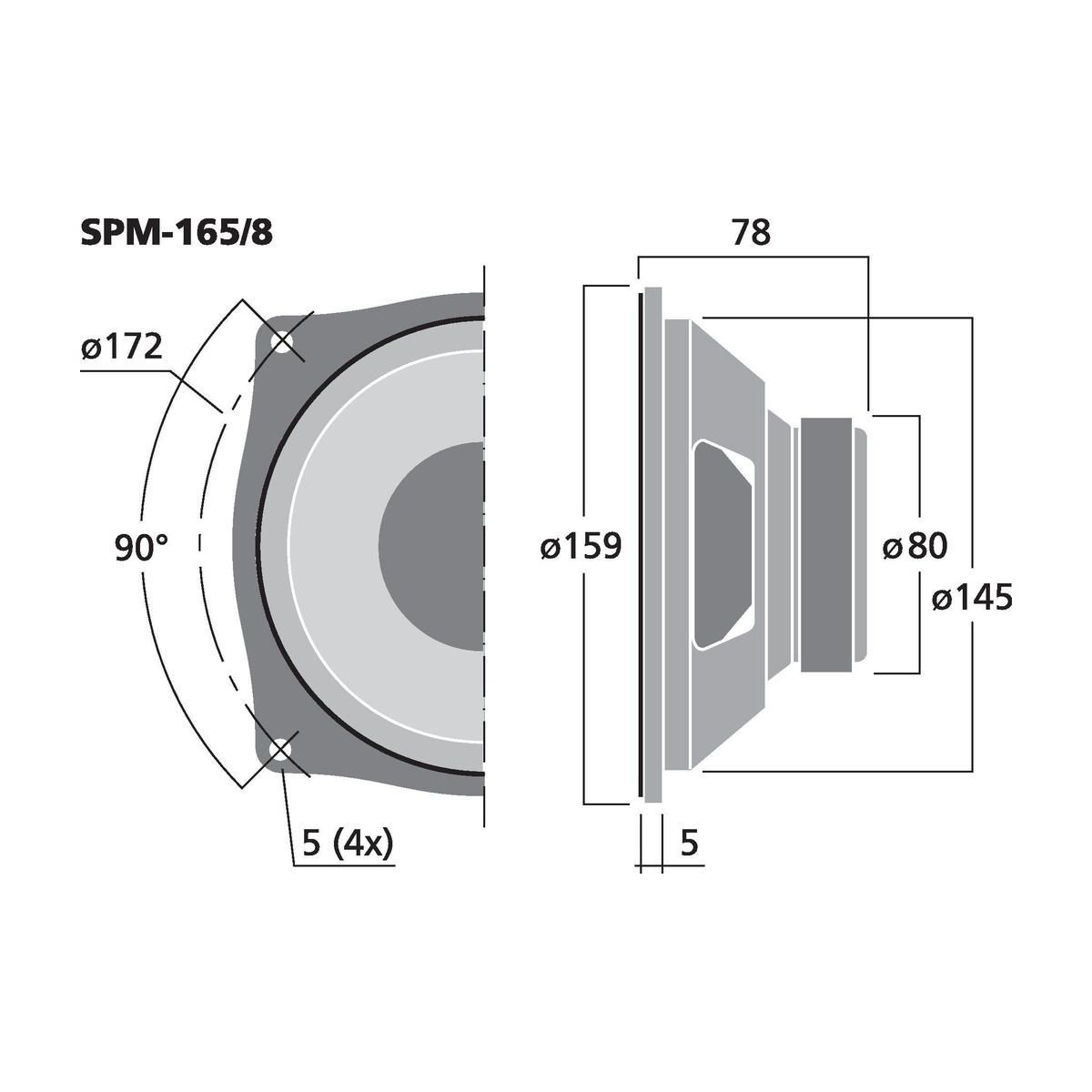 SPM-165/8 | Hi-fi bass-midrange speaker, 60 W, 8 Ω-6108