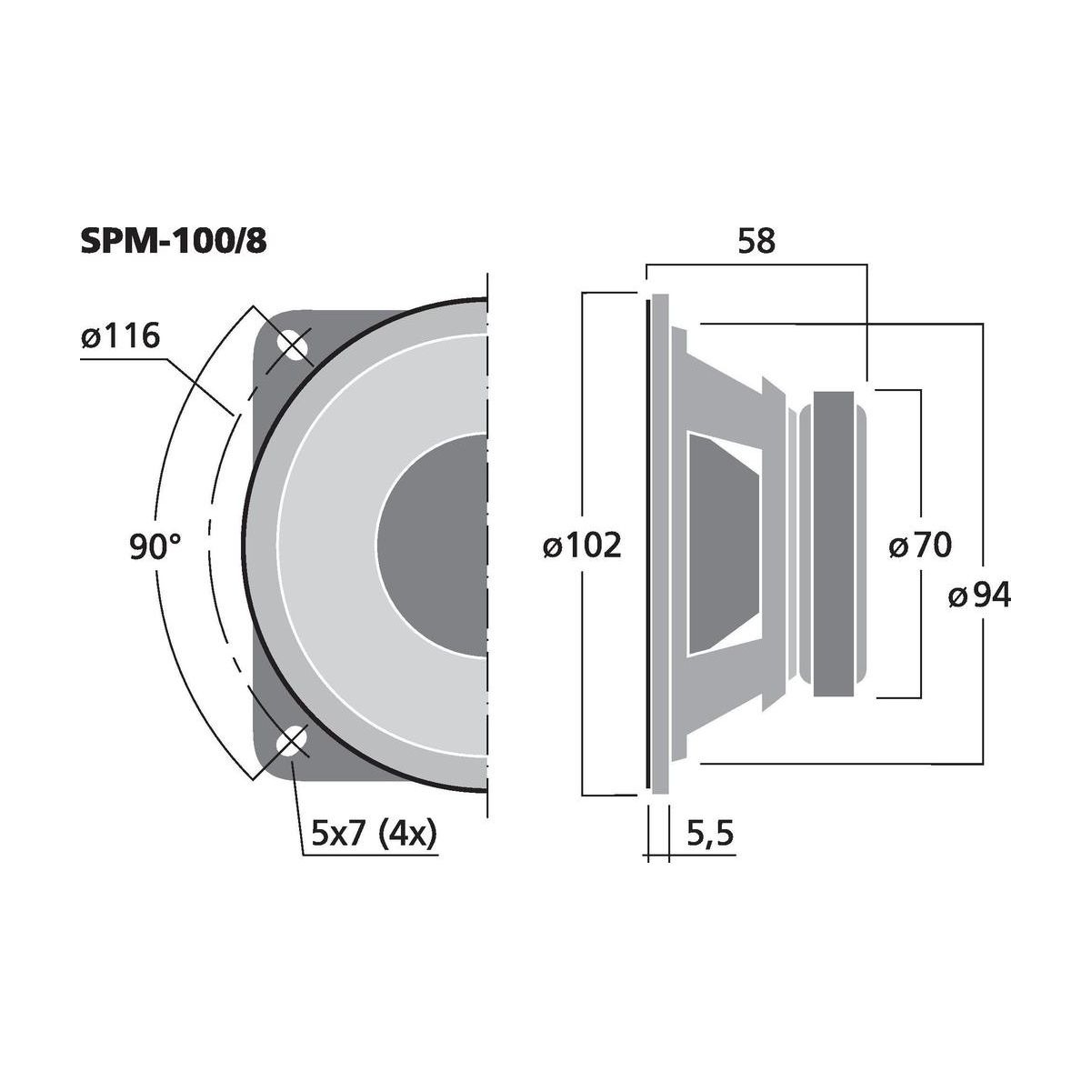 SPM-100/8 | Compact hi-fi bass-midrange speaker, 25 W, 8 Ω-6103