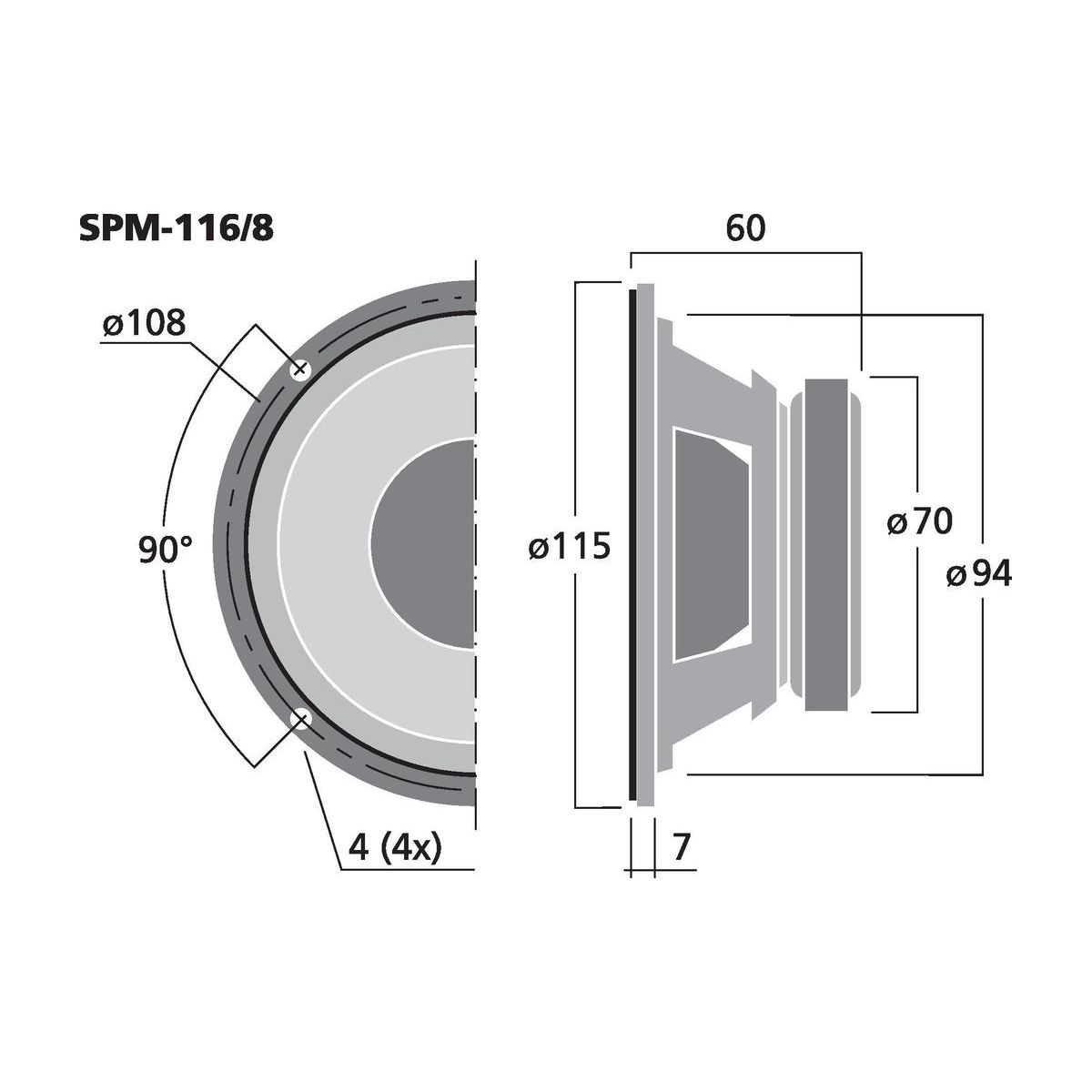 SPM-116/8 | Hi-fi bass-midrange speaker, 40 W, 8 Ω-6106
