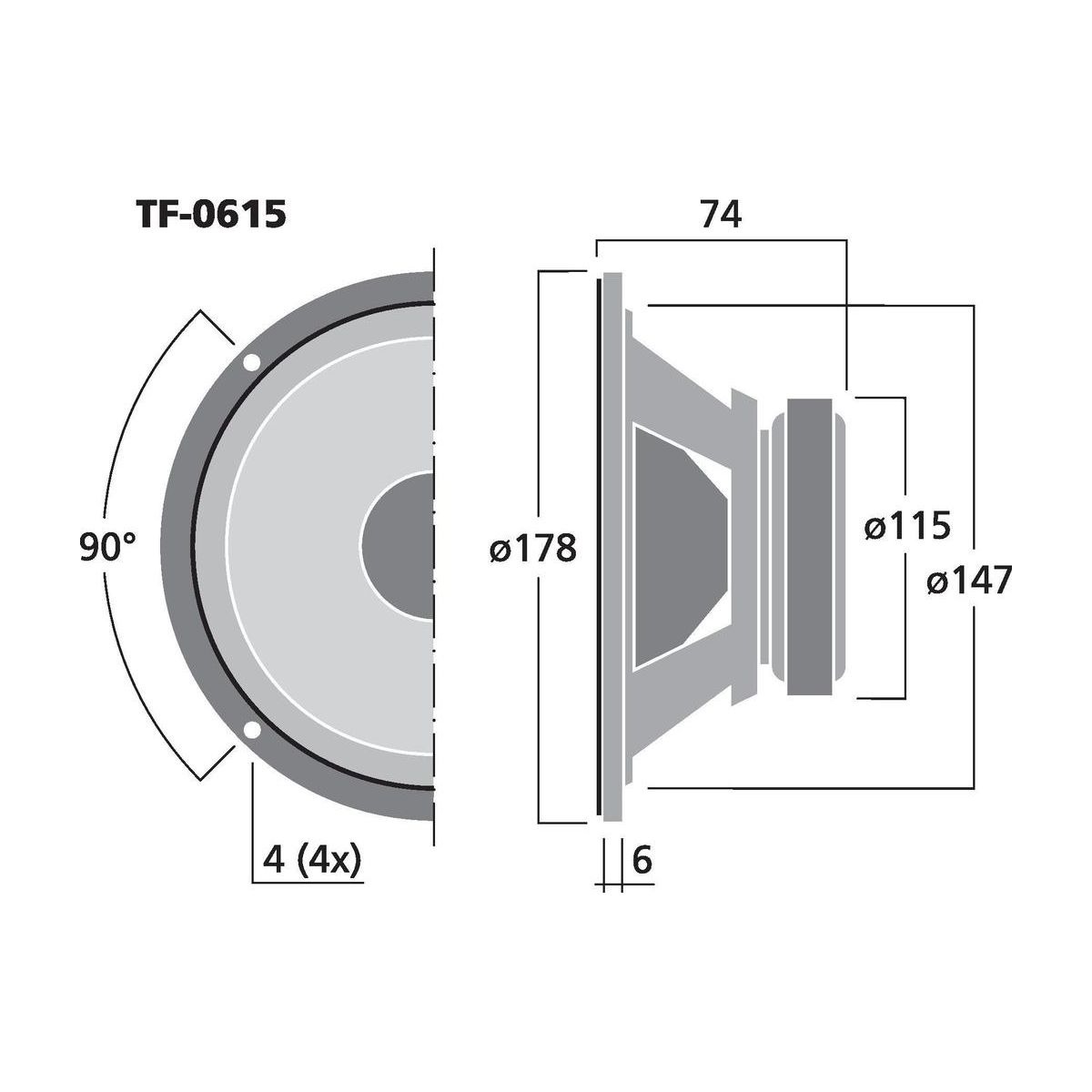 TF-0615 | PA bass-midrange speaker, 100 W, 8 Ω-6270