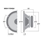 MSH-115HQ4 | Vysoko kvalitný hi-fi stredový reproduktor, 50 W, 4 Ω-5323