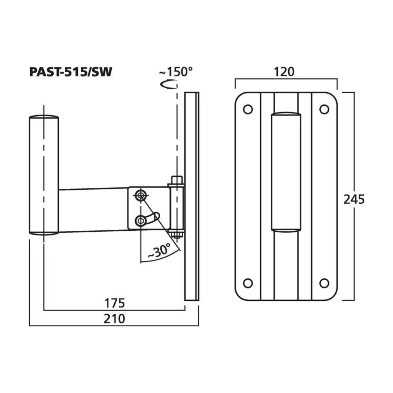 PAST-515/SW | Wall bracket for compact PA speaker systems-5613