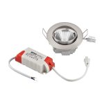 Flush-mounted LED spotlights, round and convex, 5 W | LDSC-755C/WWS-0